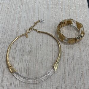 Chico’s Gold and Clear Jewelry Set